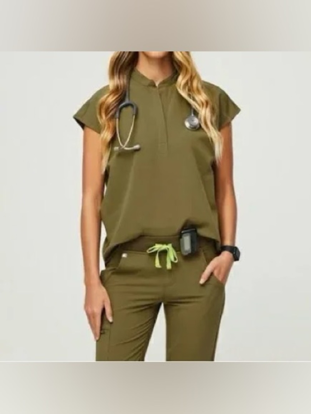 FIGS Limited Edition Zamora Joggers and Rafaela Oversized Top in Martini Olive